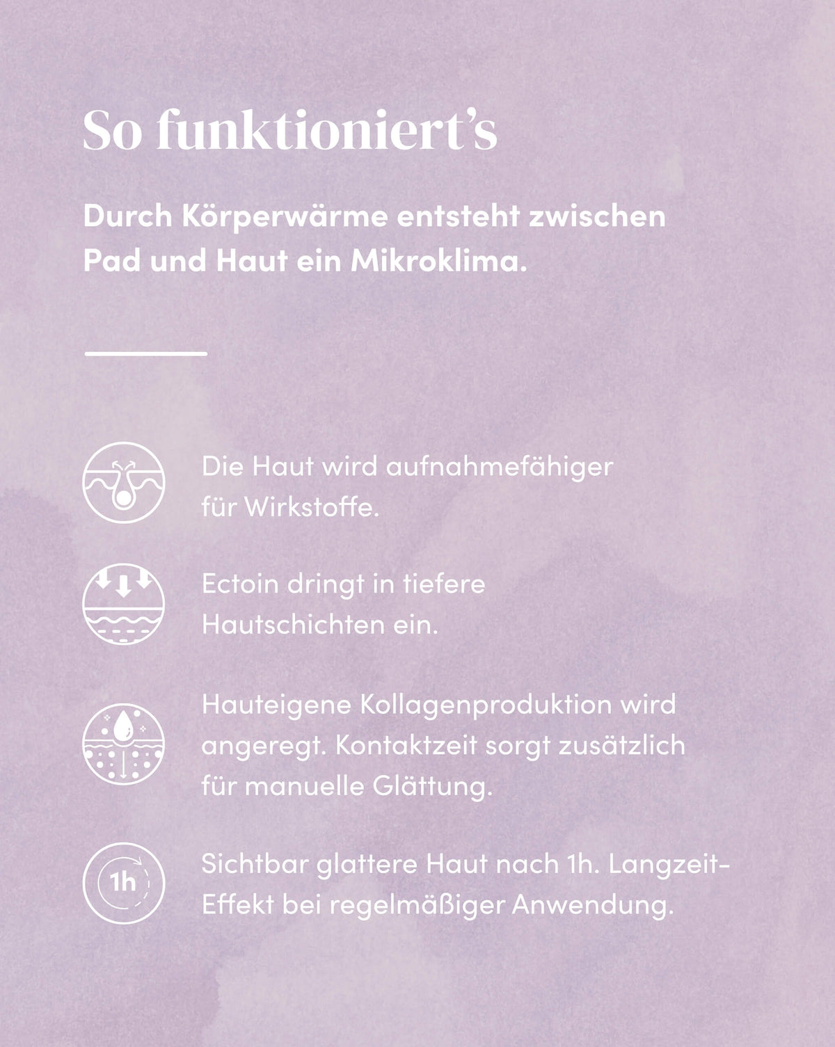 Wirkweise der Silikon-Augenpads mit Ectoin für sichtbar glattere Haut