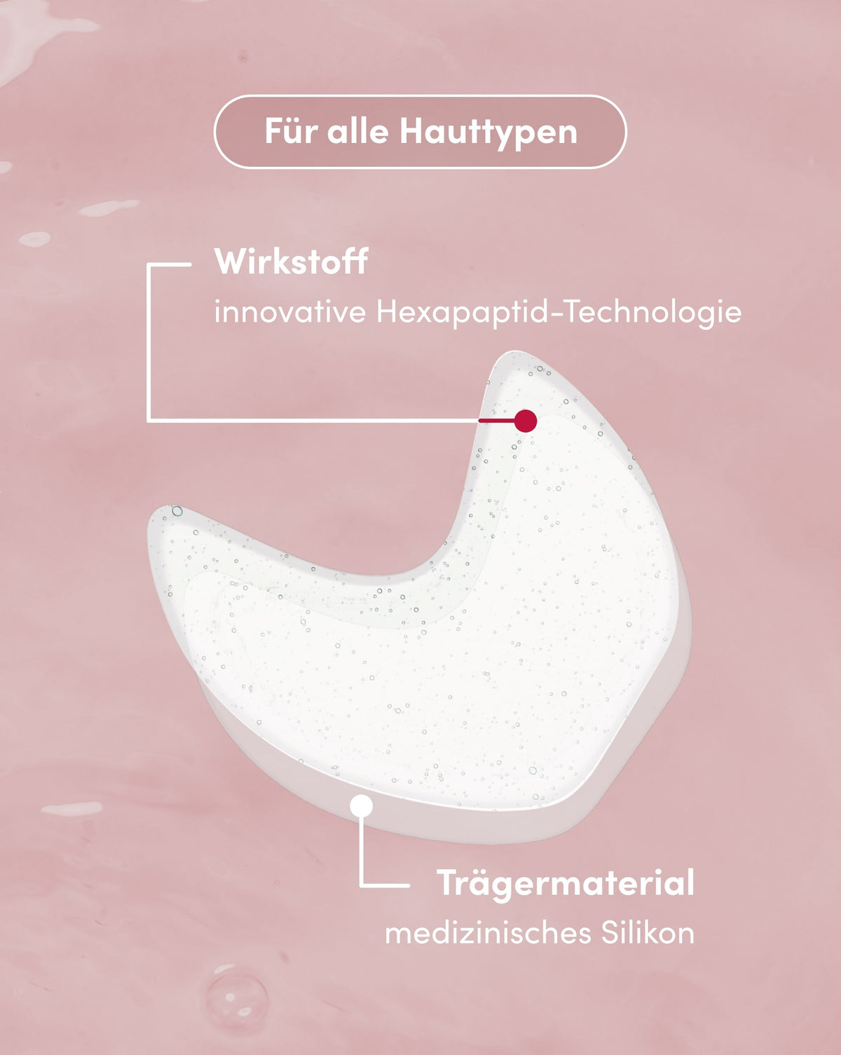 Transparentes Augenpad mit Hexapeptid-8 aus medizinischem Silikon