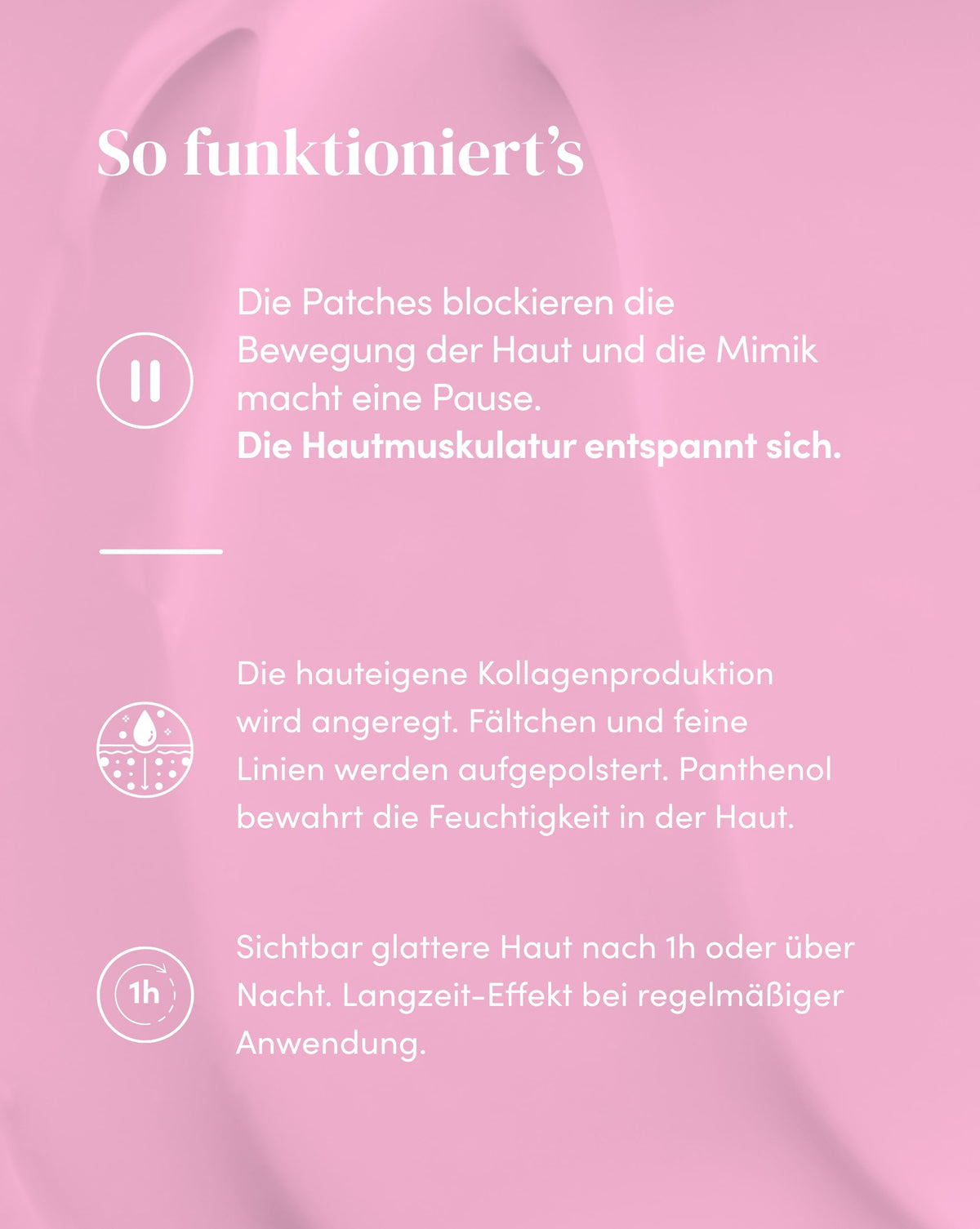 Wirkweise der Zornesfalten Patches mit Panthenol für sichtbar glattere Haut