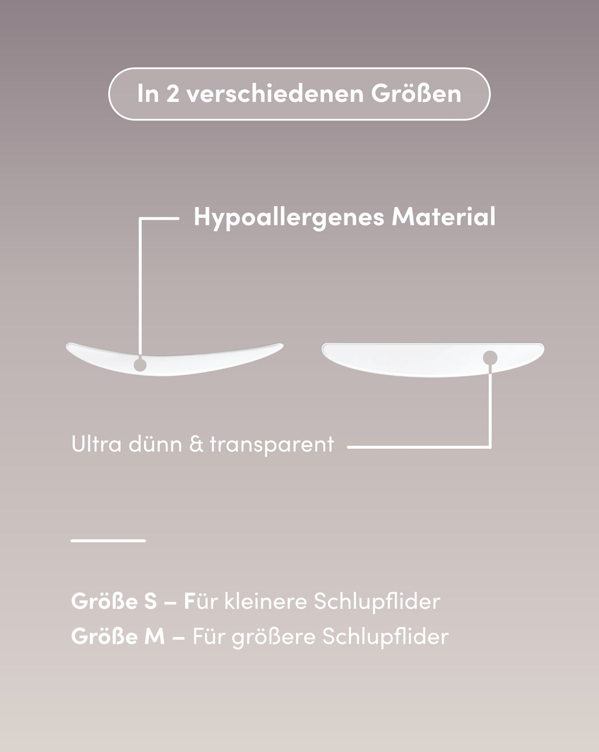 Schlupflider Tapes aus ultradünnem, transparentem und hypoallergenem Material