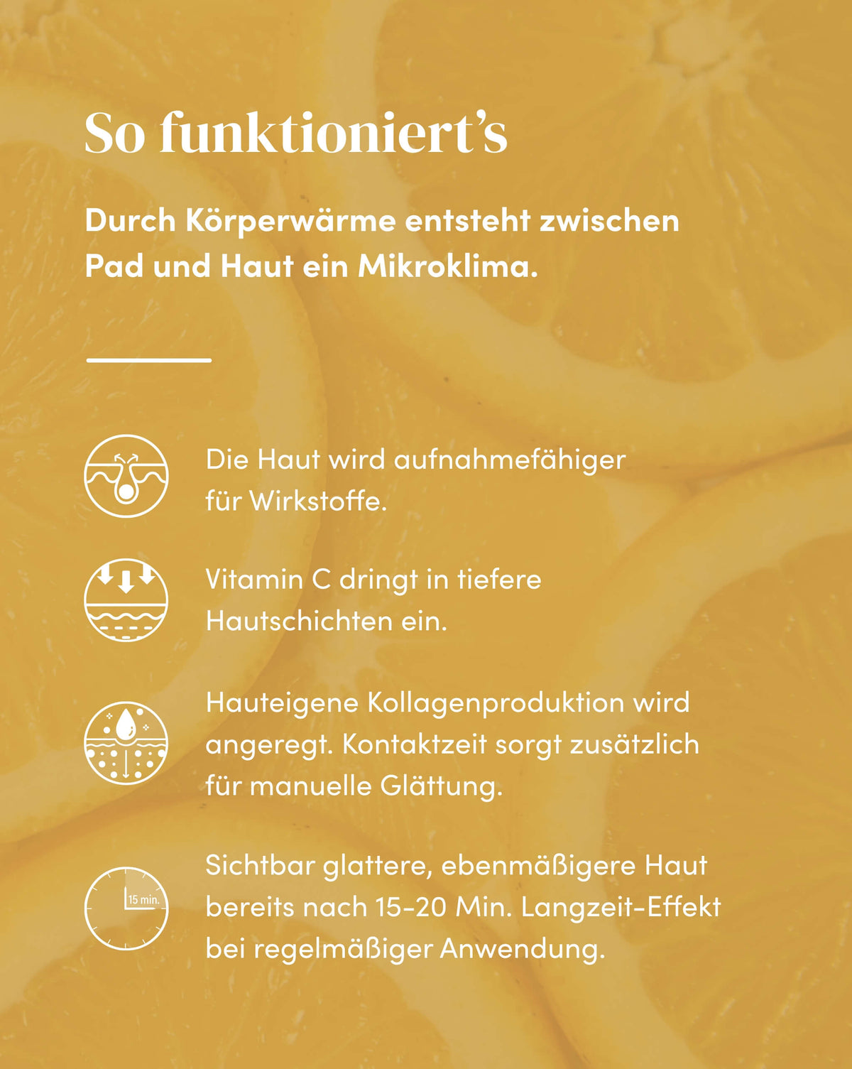 Wirkweise der Silikon-Augenpads mit Vitamin C für sichtbar glattere Haut