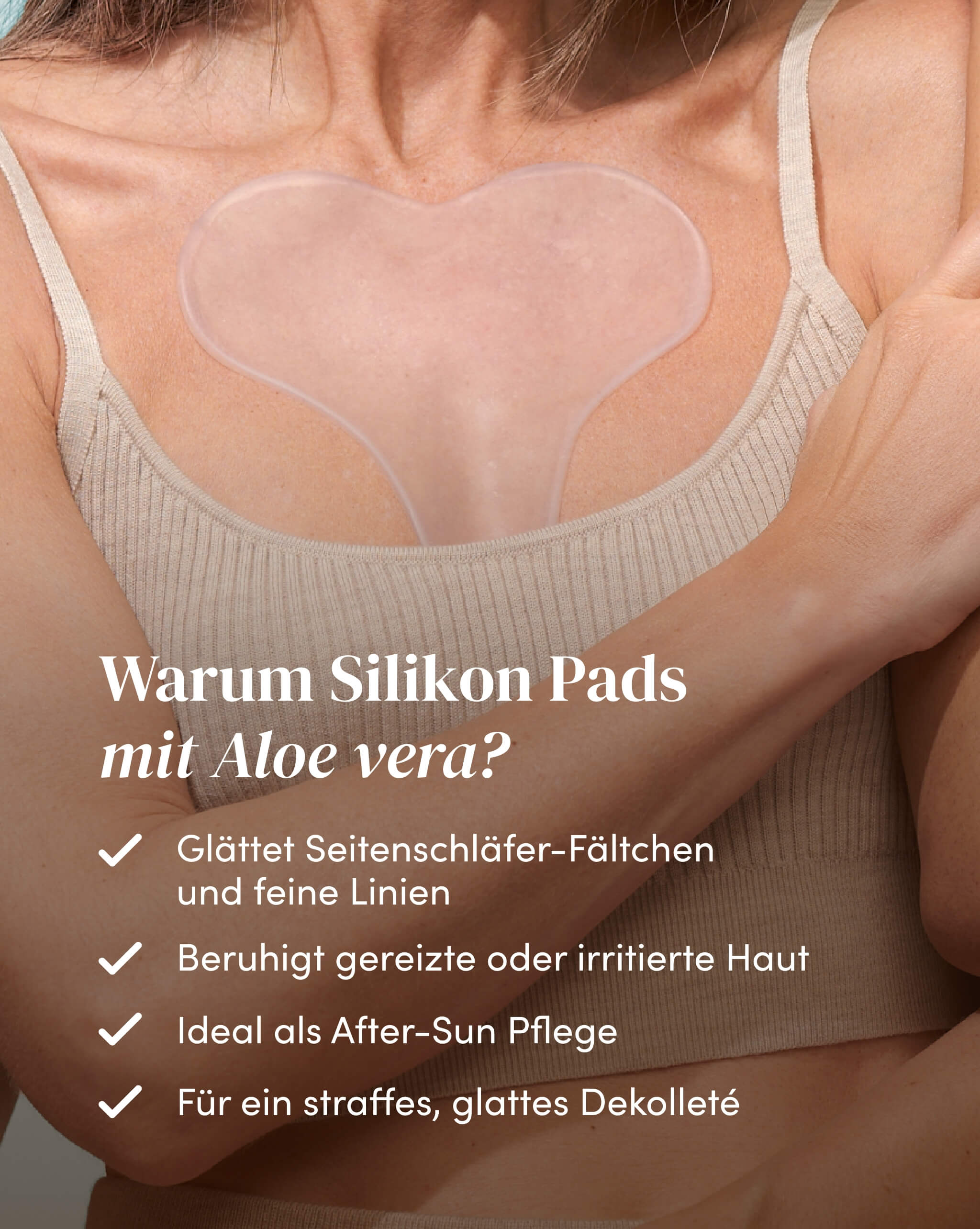 Dekolleté Pad mit Aloe vera für ein straffes, glattes Dekolleté und zur Beruhigung irritierter Haut