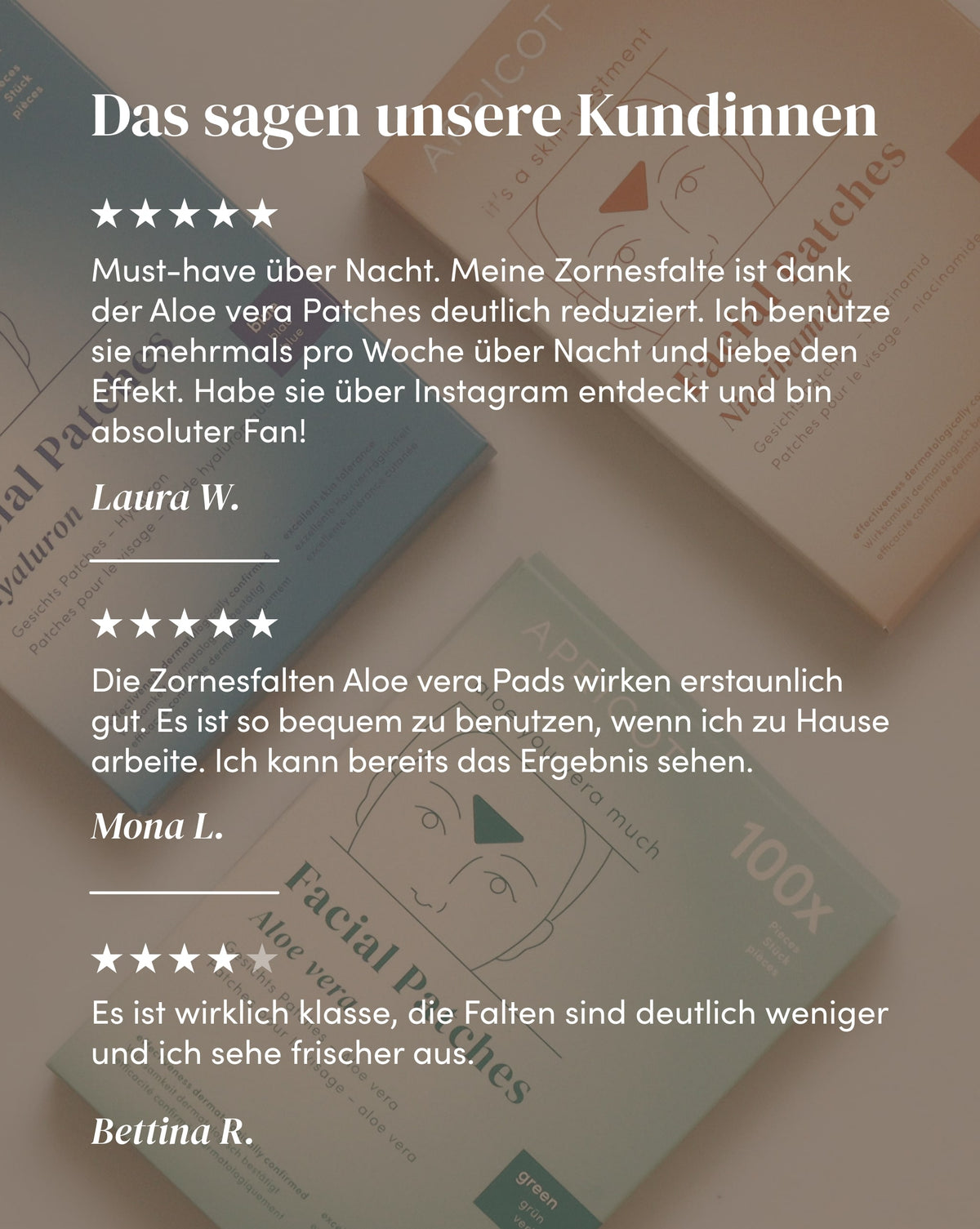 Wirksamkeit von Aloe vera Zornesfalten Patches aus Bio-Baumwolle anhand von Kundenfeedback