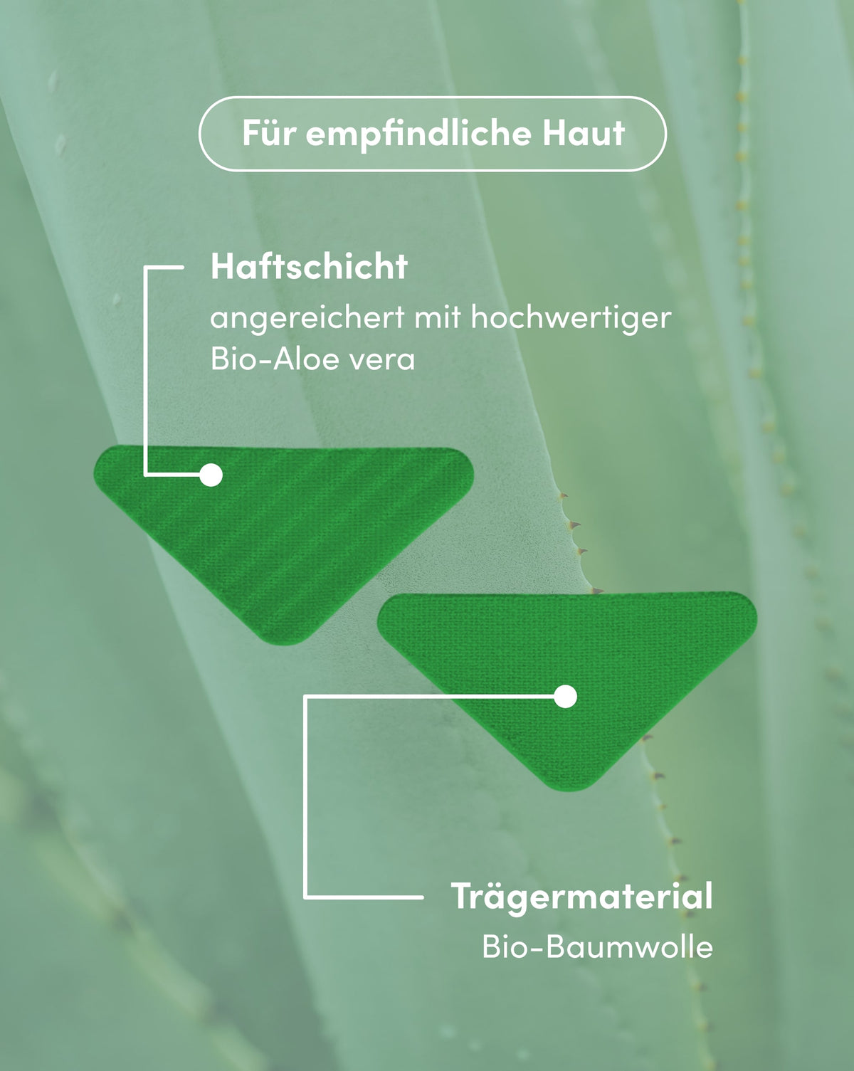 Zornesfalten Patches mit Aloe vera aus Bio-Baumwolle