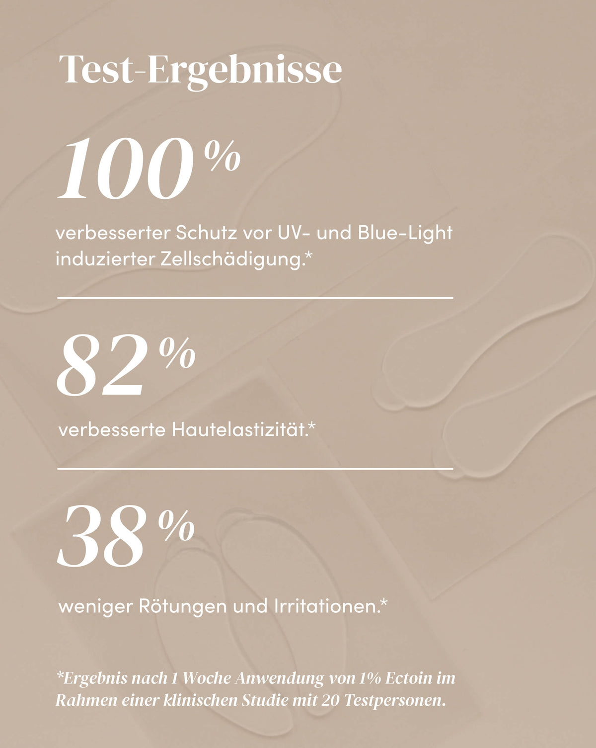 Wirksamkeit des Ectoin Silikon-Stirn Pad anhand von Test-Ergebnissen einer klinischen Studie