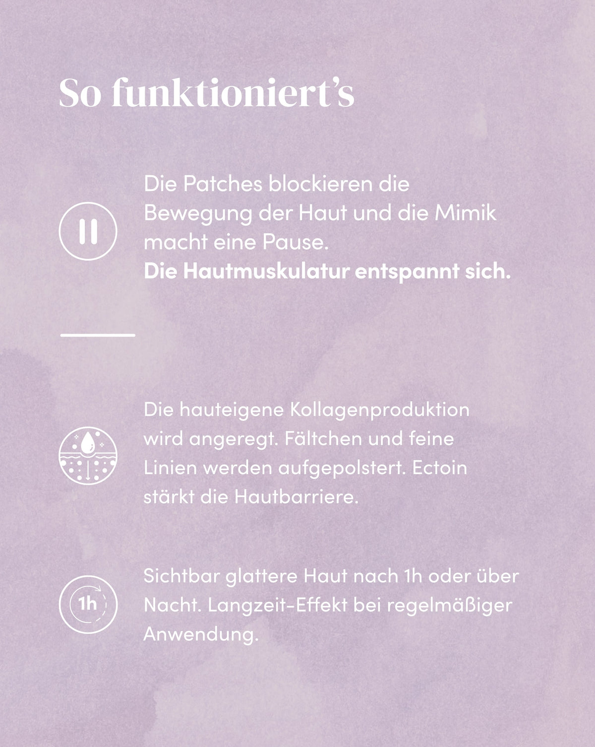 Wirkweise der Zornesfalten Patches mit Ectoin für sichtbar glattere Haut