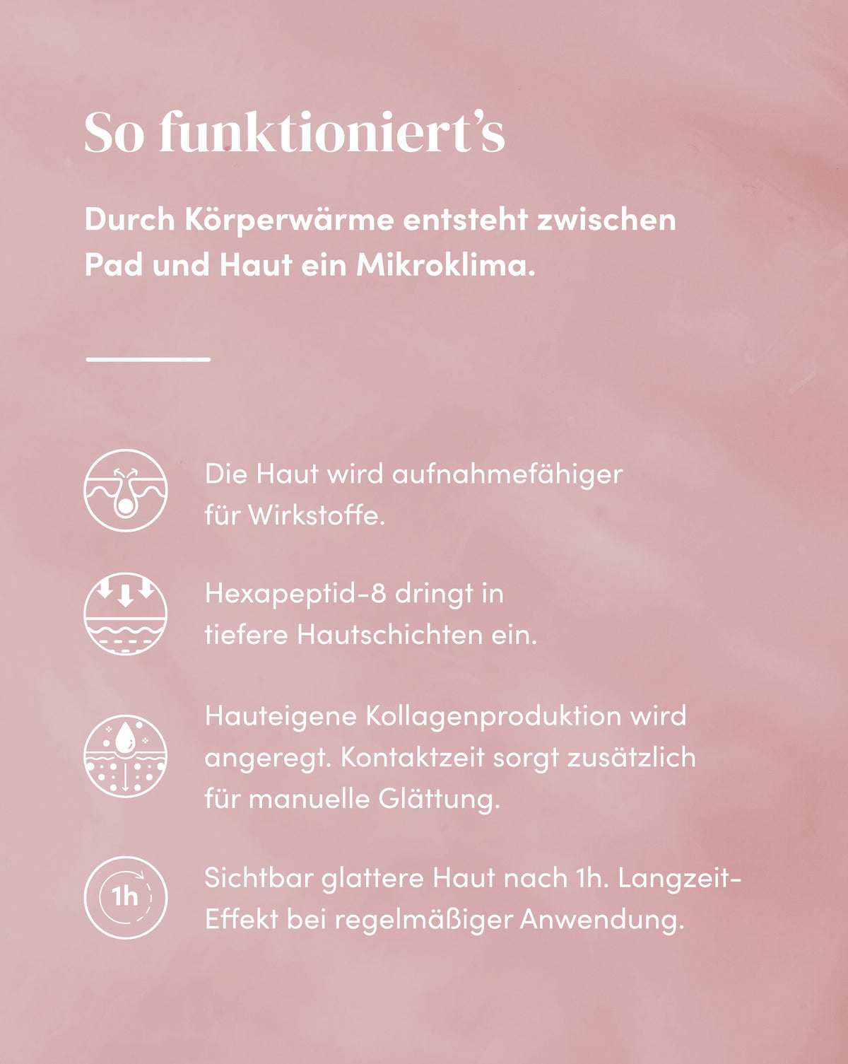 Wirkweise der Silikon-Augenpads mit Hexapeptid-8 für sichtbar glattere Haut