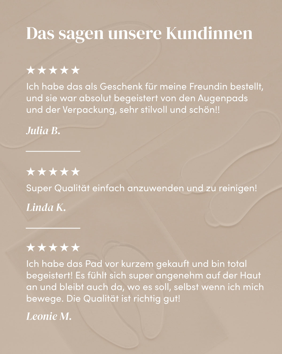 Wirksamkeit von Hyaluron Silikon-Augenpads anhand von Kundenfeedback