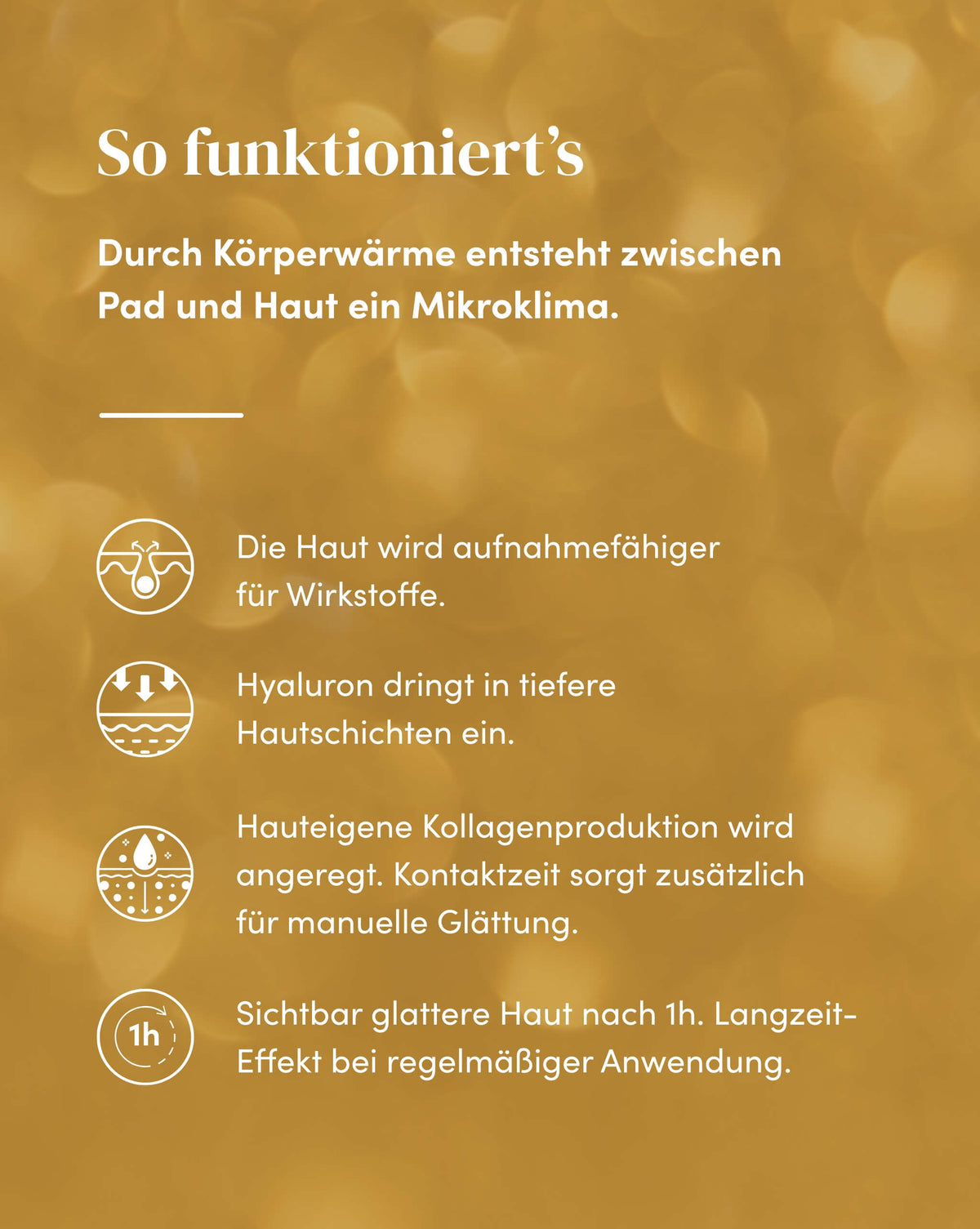 Wirkweise der Silikon-Augenpads mit Hyaluron für sichtbar glattere Haut