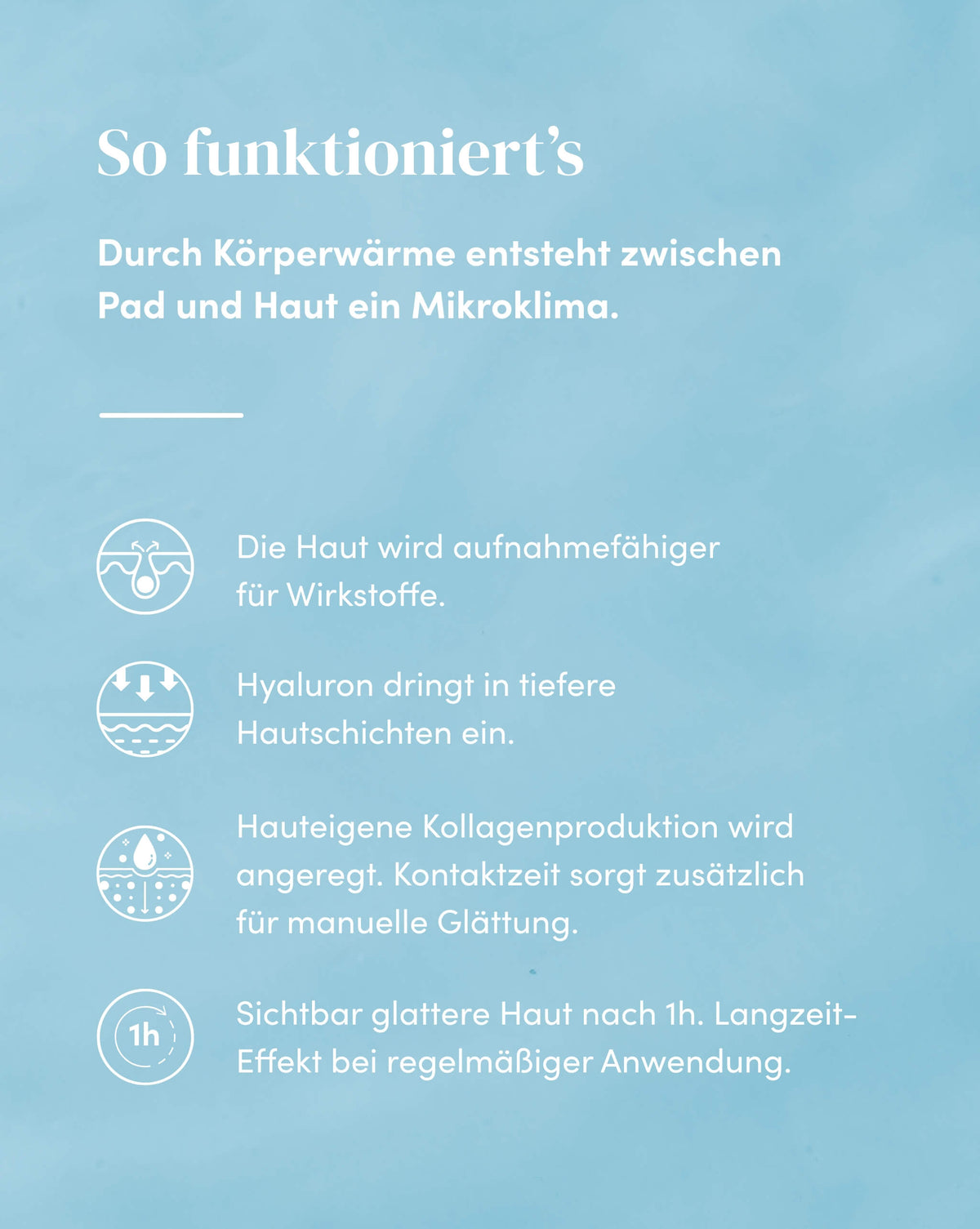 Wirkweise der Silikon-Augenpads mit Hyaluron für sichtbar glattere Haut