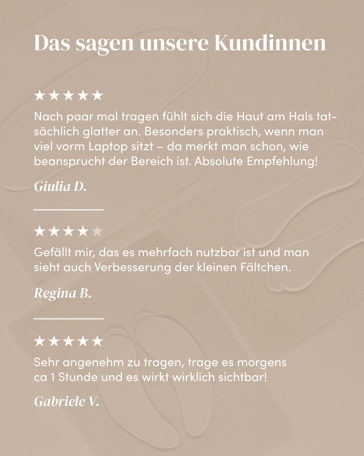 Wirksamkeit des Hyaluron Silikon-Hals Pad anhand von Kundenfeedback