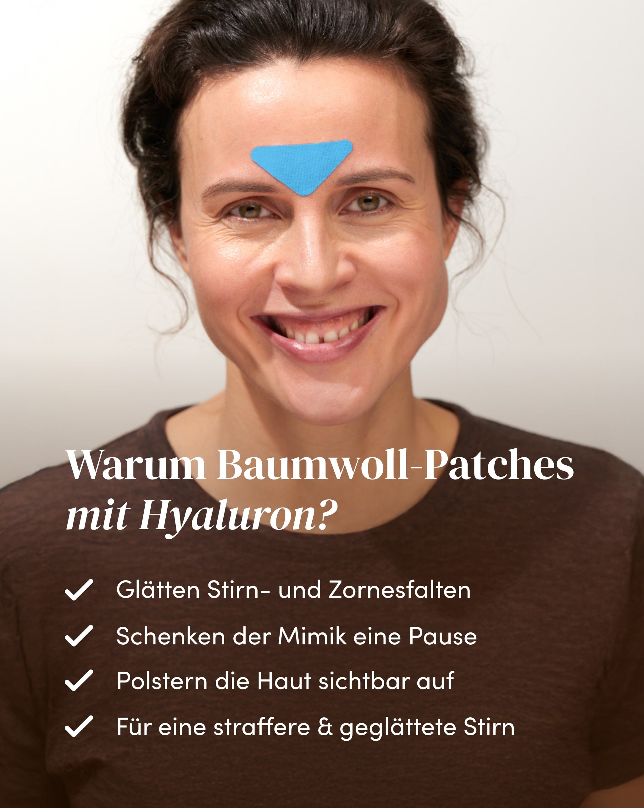 Zornesfalten Patches mit Hyaluron für die Stirnpartie zur Reduzierung von Stirn- und Zornesfalten