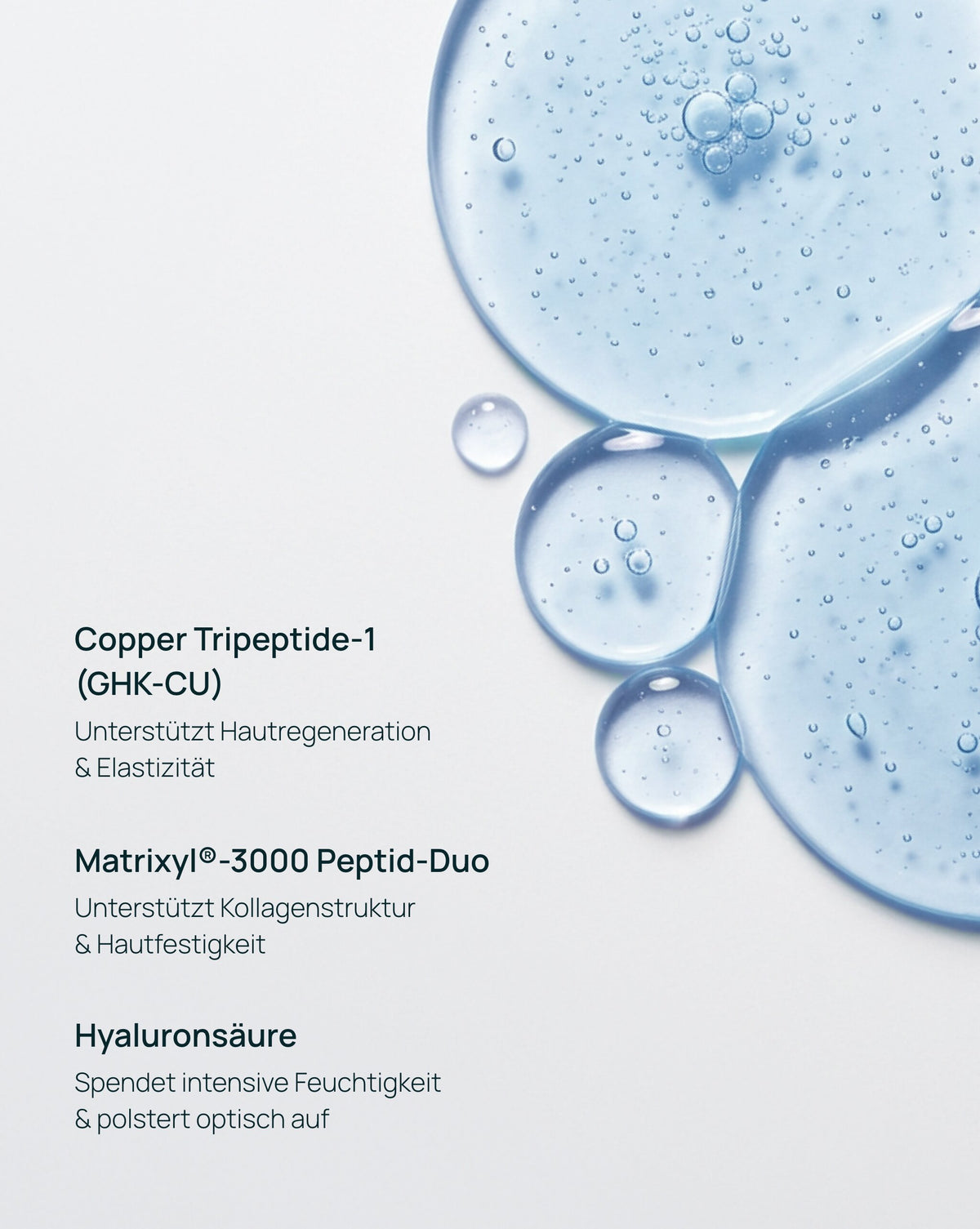 Copper peptide serum with GHK-Cu, peptide complex and hyaluronic acid