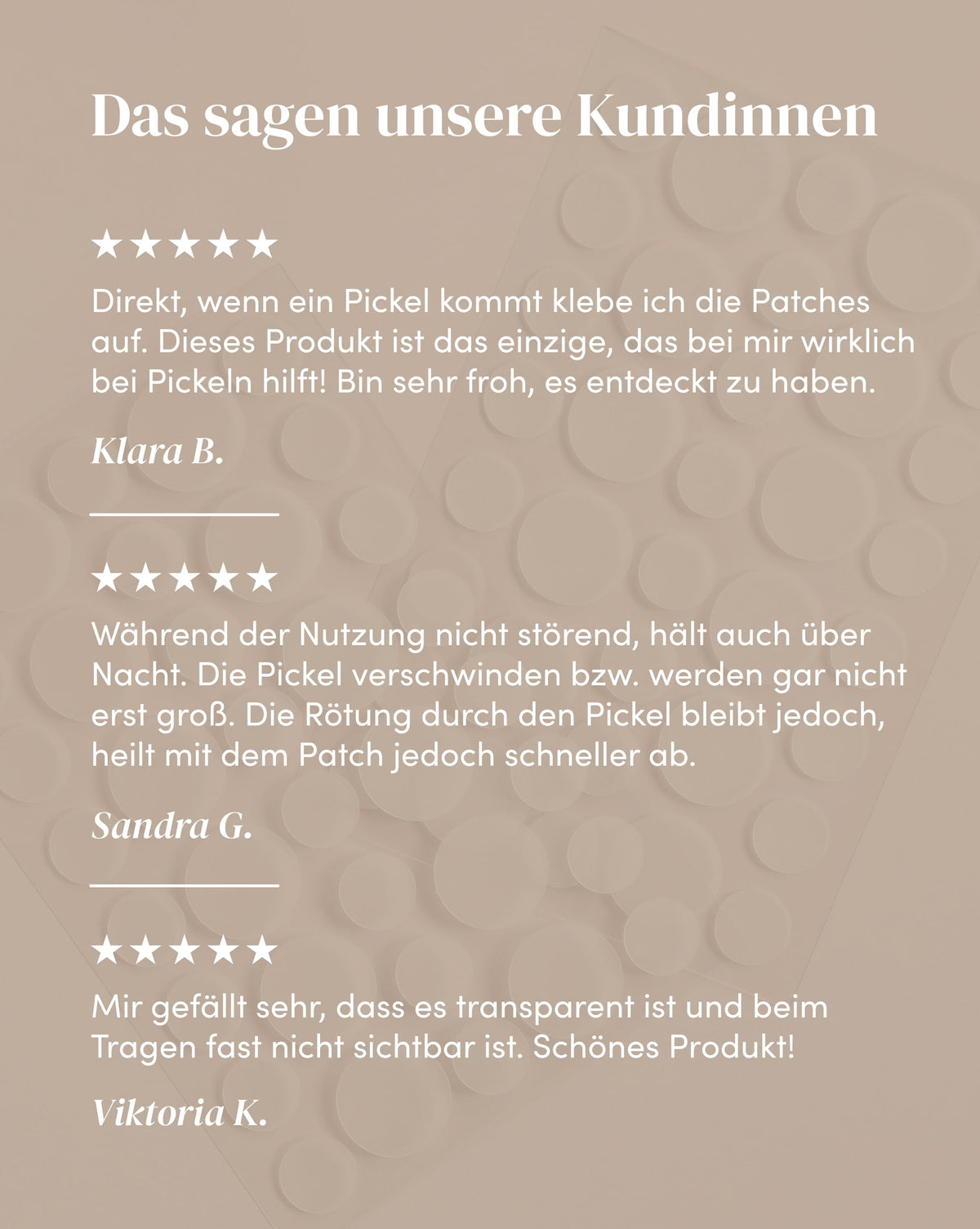 Wirksamkeit der Post-Pickel Patches mit Alpha-Arbutin und Niacinamid anhand von Kundenfeedback