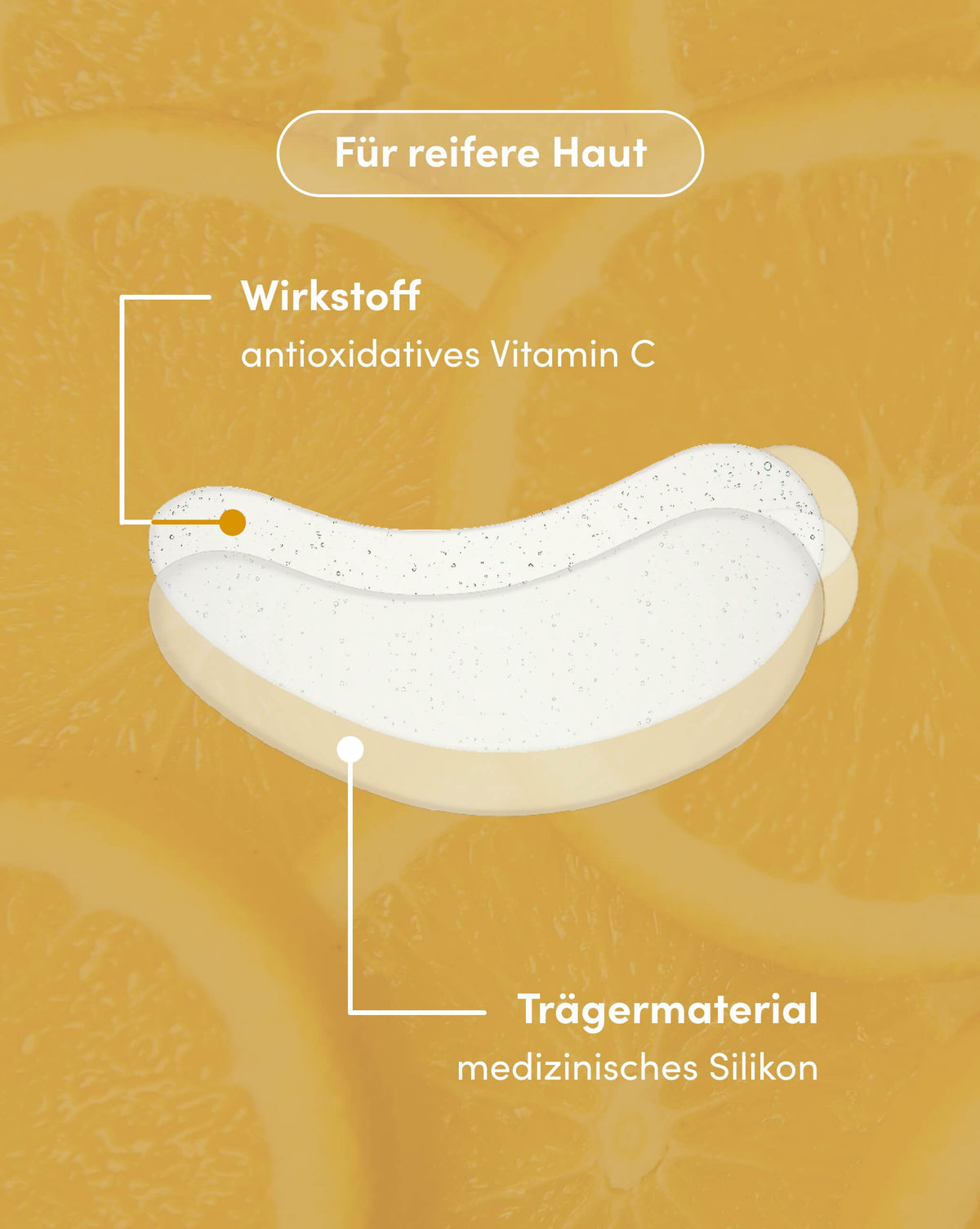 Transparentes Augenpad mit Vitamin C aus medizinischem Silikon