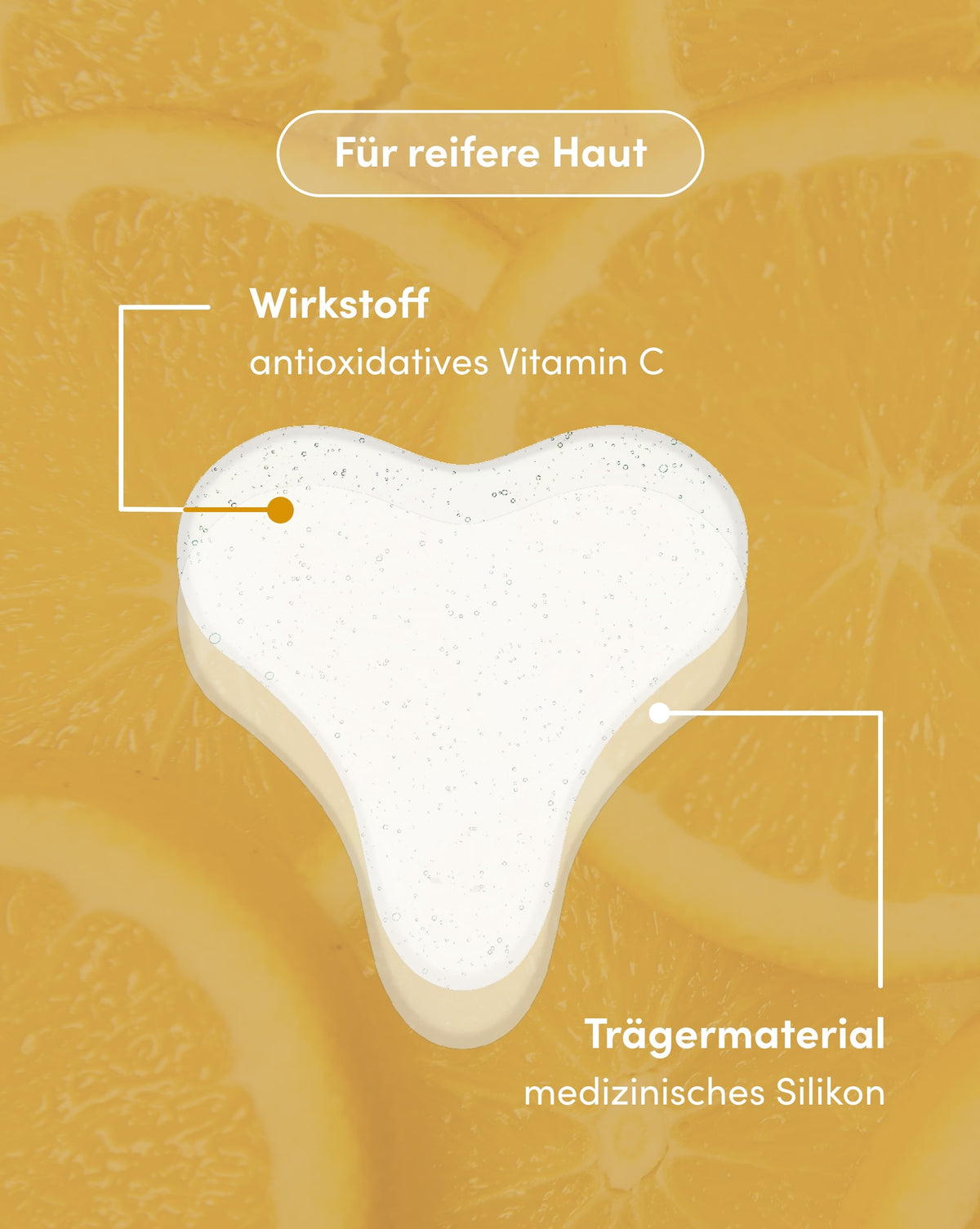 Transparentes Dekolleté Pad mit Vitamin C aus medizinischem Silikon